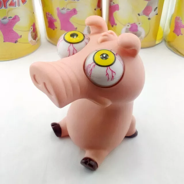 Boost Pig Eye Popping Rubber Animal Funny Stress Reliever Squeeze Kids Adult Toy