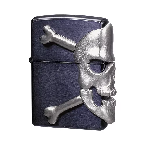 Zippo lighter skull metal 3-sided processing metal processing unused from Japan