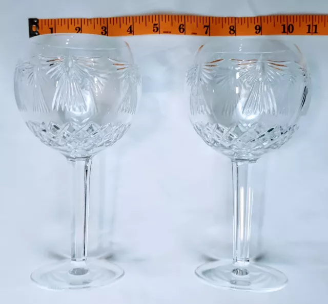 Two (2) Waterford Crystal Millennium Peace Balloon Wine Toasting Goblets