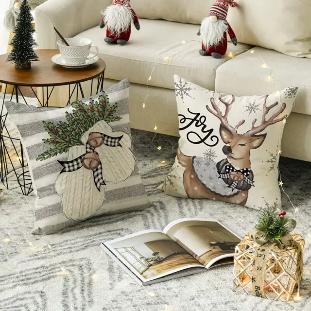 45x45cm Christmas Decoration Pillowcase Xmas Tree Elk Snowman Pillow Case