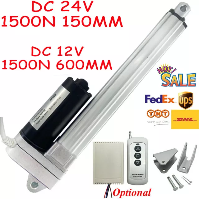 Electric Linear Actuator Motor DC 24V 12V 1500N 200MM IP54 Fast Speed Heavy Duty