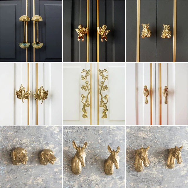 Divers boutons de porte d'armoire en laiton poignées garde-robe armoire tiroir tire