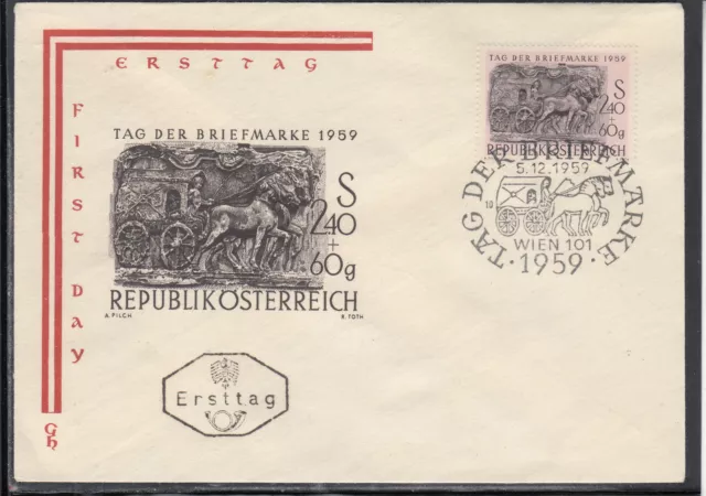 Österreich FDC Tag der Briefmarke  Mi 1072, Wien 05.12.59