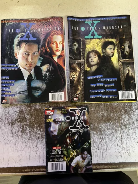 the x files magazine collector’s edition 1 &2 topps comic 1st issue digest