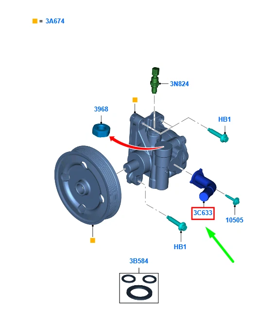 NEW FORD RANGER T6 Power Steering Pump Tube Assy Ab313C633Ba 1729242