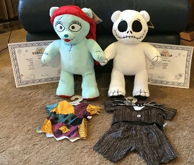 Build A Bear Nightmare Before Christmas Jack Sally Certificates Sound & Song NWT