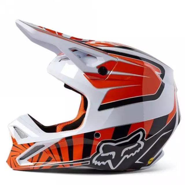 Fox Racing (YOUTH) V1 MIPS GOAT MX Motocross Helm (orange/weiß)