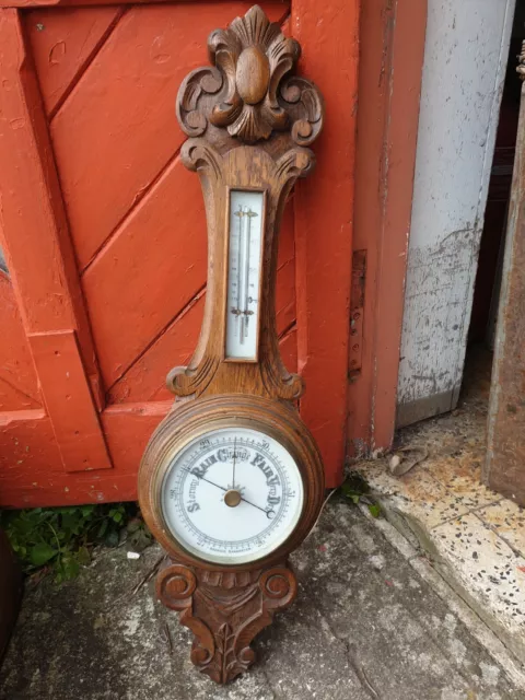 Barometer. Vintage Oak.