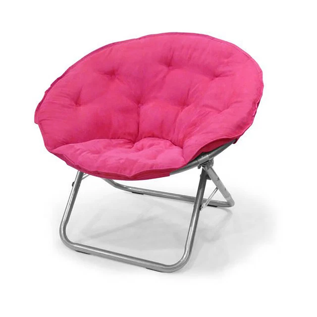 Large Soft Microsuede Chair Polyester Upholstery Foldable Indoor Steel Frame