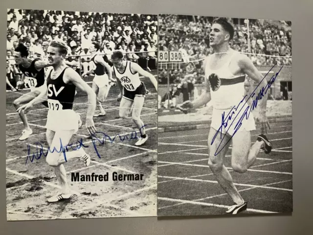 Autogramm Manfred Germar Olympa Bronze + Heinz FÜTTERER Olympiabronze † 24-3 xyz