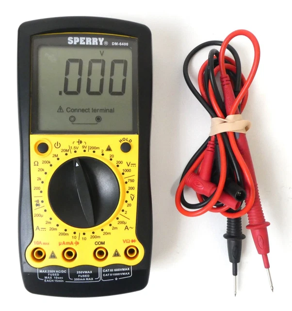 SPERRY DM6400 8FUNCTION 28Range Digital Multimeter DMM Voltage