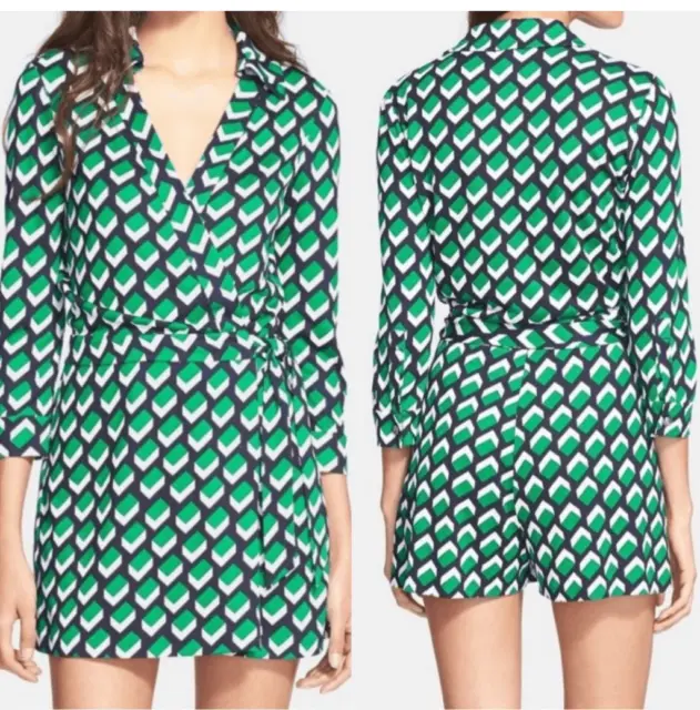 Diane Von furstenberg Celeste silk jersey romper size 6