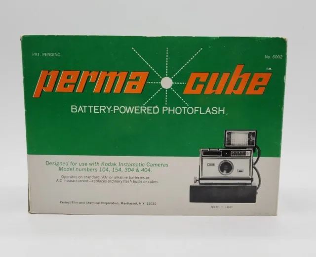 Vintage Perma Cube Battery Powered Photo Flash for Kodak Instamatic Cameras New