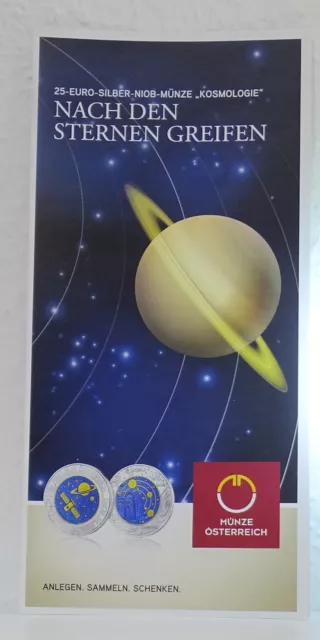 Folder / Flyer Zu 25 Euro Österreich 2015 Niob # Kosmologie # Keine Münze!