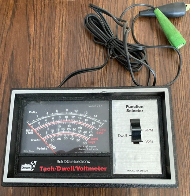 Vintage SEARS Solid State Electronic Tach Dwell Voltmeter 161.216500 USA MADE