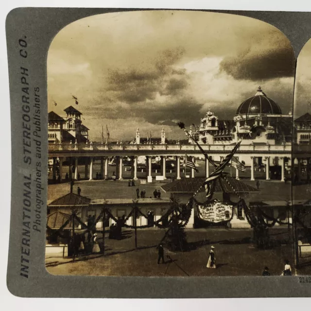 Portland Worlds Fair Entrance Stereoview c1905 Lewis Clark Exposition Card H1236 3