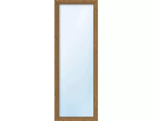 Kunststofffenster 1-flg. ESG ARON Basic weiß/golden oak 500x1650 mm DIN Links