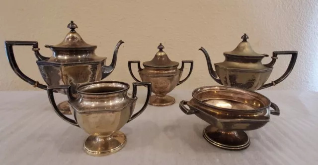 Sheffield Reproduction Coffee-Tea Set 5 pc. 1917