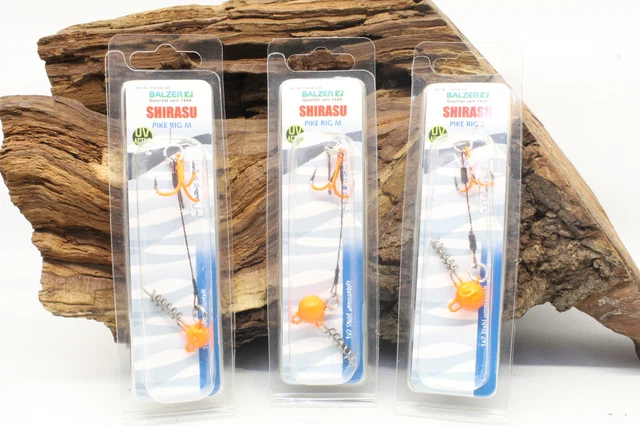 Balzer Shirasu Hecht-System mit Screw Jig Orange 2 Längen 3 Gewichte NEW OVP