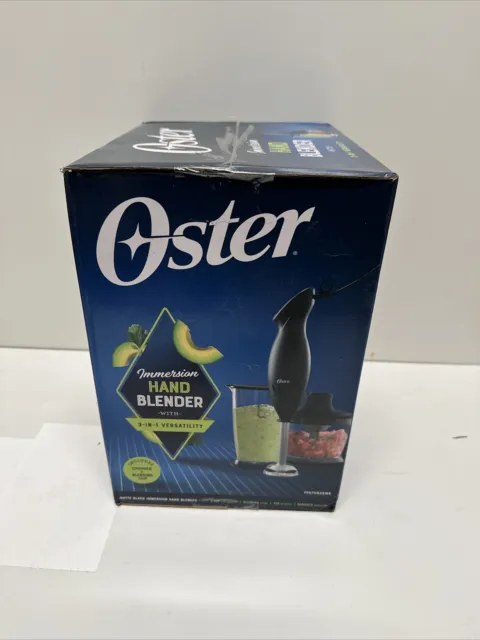 Oster Variable Speed Immersion Hand Blender w/3 Cup Chopper & Measuring Cup NEW 2