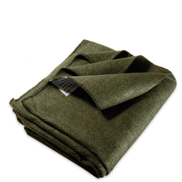 LOT OF 2 x 2lb Wool Blanket Olive Drab Green Warm Army Military Camping LOT OF 2 x 2lb Wool Blanket Olive Drab Green Warm Army Military Camping