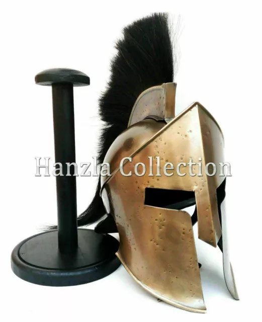 MEDIEVAL KING LEONIDAS GREEK SPARTAN 300 Roman Helmet With Wooden Stand ...