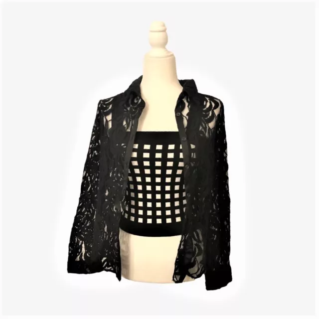 Derek Lam IO Crosby Knitted Black and White Checkered Crop Top Excellent Sz XS