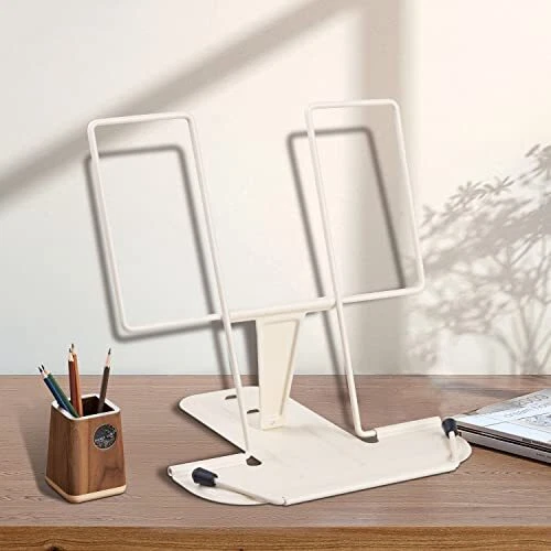 Book Stand for Reading, Adjustable Reading Rest Book Holder, Milky White