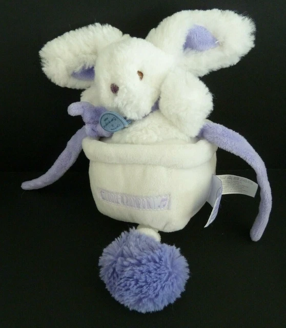 G1/1. Doudou Et Compagnie Musical Lapin Pompon Lavande Mauve Blanc Violet - Ttbe
