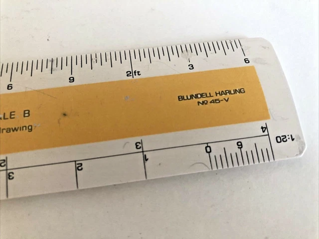 6& RULER BY BLUNDELL HARLING RIBA Conversion Scale B, No.45-V VERULAM ...