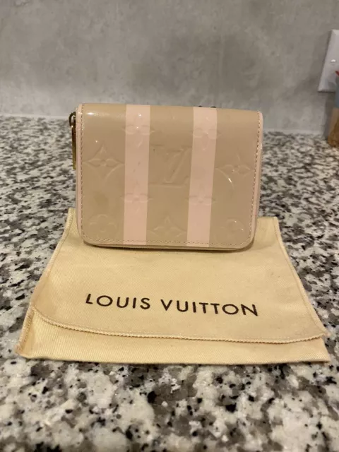 Louis Vuitton Zippy Coin Purse Wallet Rayures pink beige Card Holder Louis Vuitton Zippy Coin Purse Wallet Rayures pink beige Card Holder