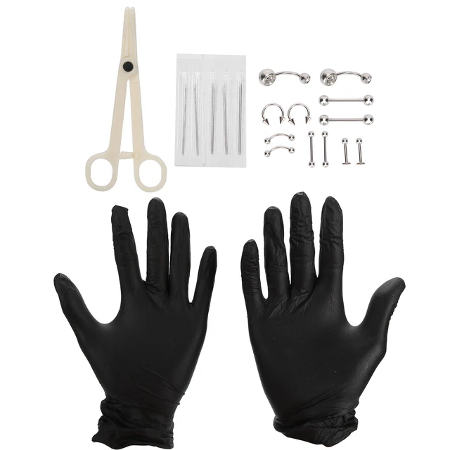 20pcs Professionale Piercing Kit 14G 16G Ago Forcipe Body Jewelry Piercing Tool