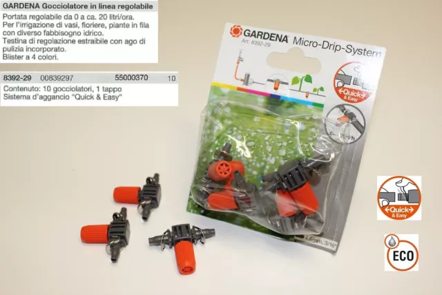 GARDENA Gocciolatori in linea regolabile 8392-29 irrigazione giardino - 55000370