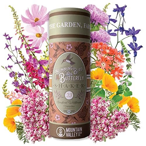 Wildflower Seeds Shaker - Hummingbird and Butterfly Mix - 100,000+ Wild Flower S