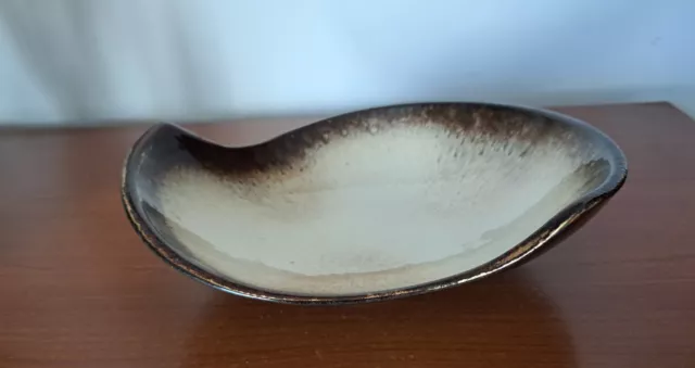 Vintage Mid Century Glazed West German Ceramic Bowl / Art Dish