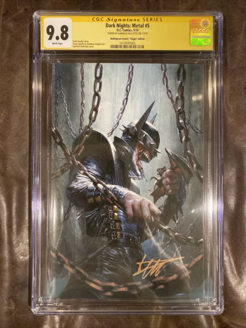 DARK NIGHTS METAL 5 CGC 9.8 SS signed DELL'OTTO VIRGIN VARIANT Batman Who Laughs