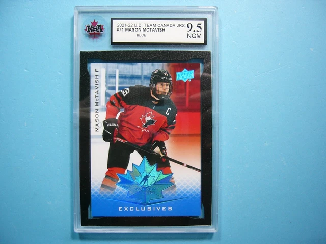 2021/22 Upper Deck Team Canada Blue Exclusives #71 Mason Mctavish Rookie Ksa 9.5