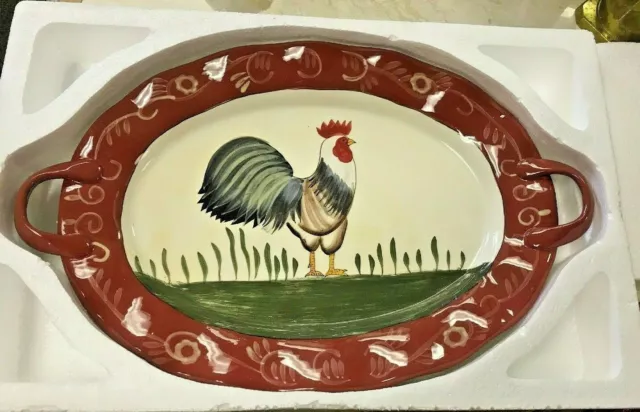 Rooster serving platter sale
