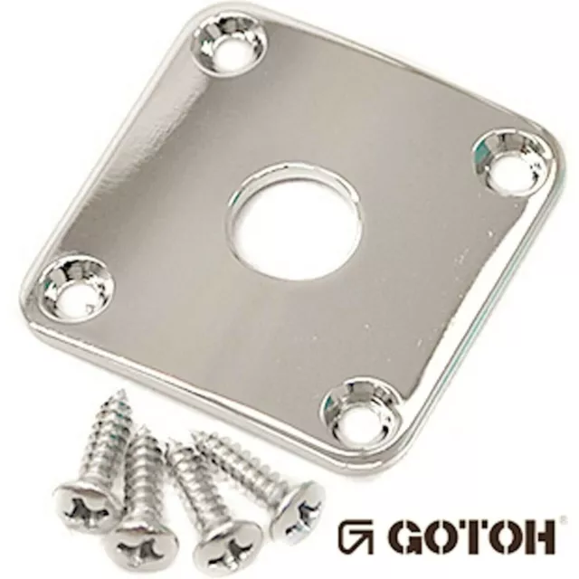 NEW Gotoh JCB-4 Les Paul Jack Plate Square Curved for Les Paul Guitar - NICKEL