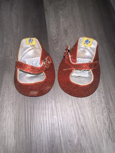 BUILD A BEAR Wizard Of Oz Dorothy’s Ruby Slippers Red Glitter Shoes ...