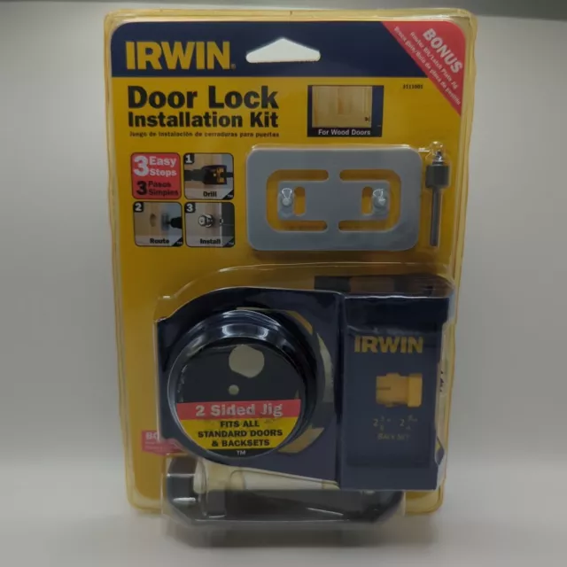 Irwin 3111001 Wooden Door Lock Installation Kit Sealed Carbon Hole Saw