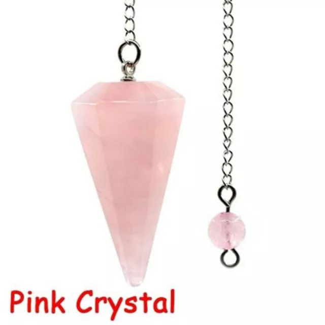 Natural Stone Crystal Pendulum Hexagonal Reiki Chakra Healing Pendant