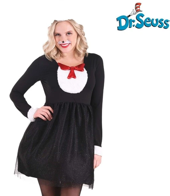 WOMEN'S DR. SEUSS Cat in the Hat Dress Costume SIZE XS (with defect