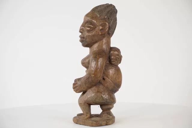 Yoruba Mother & Child Statue 9" - Nigeria - African Art