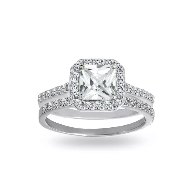 Coupe Princesse Zircone 925 Argent Mariage Bague de Fiançailles Anneau De,Taille