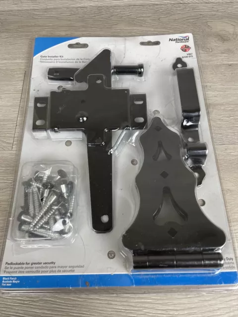 National Hardware V867 N109-015 Gate Installer Kit Heavy Duty Black Steel