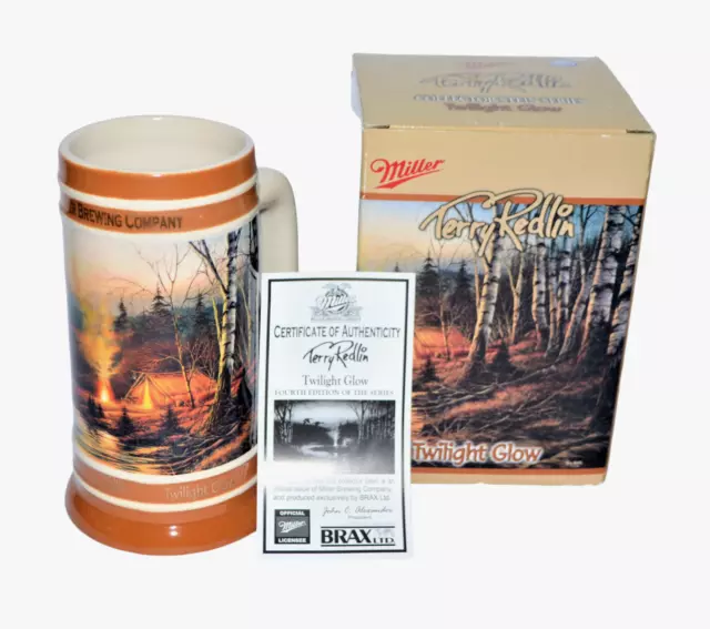 Miller Terry Redlin Collector Stein Twilight Glow Mancave Decor 4th in Series