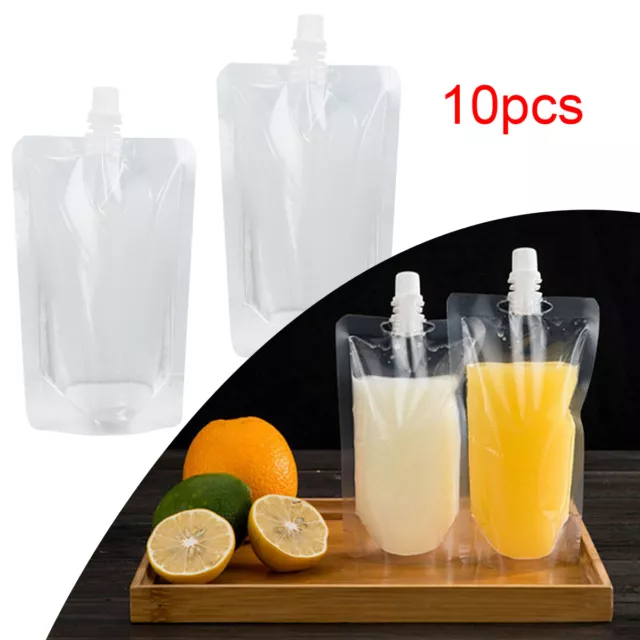 10pcs 500ML Plastic Stand-up Drink Bags Spout Pouch For Liquid Juice Milk