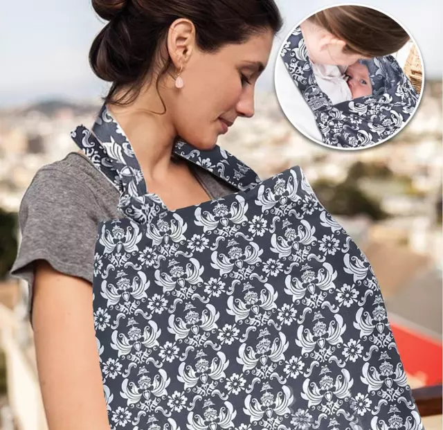 Uhinoos Nursing Cover Apron Breathable Cotton Breastfeeding Privacy MSRP $12.99