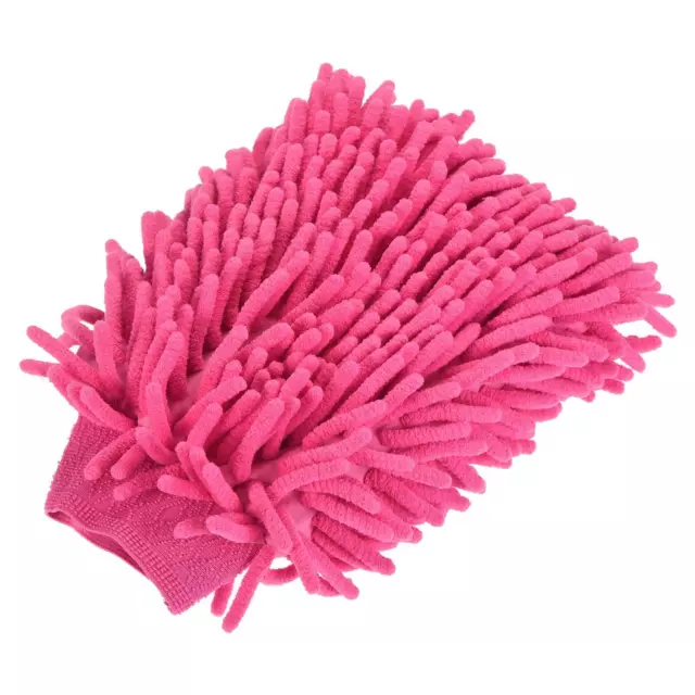 Microfiber Chenille Double-Sided Large Dusting Wash Mitten Cleaning Pink